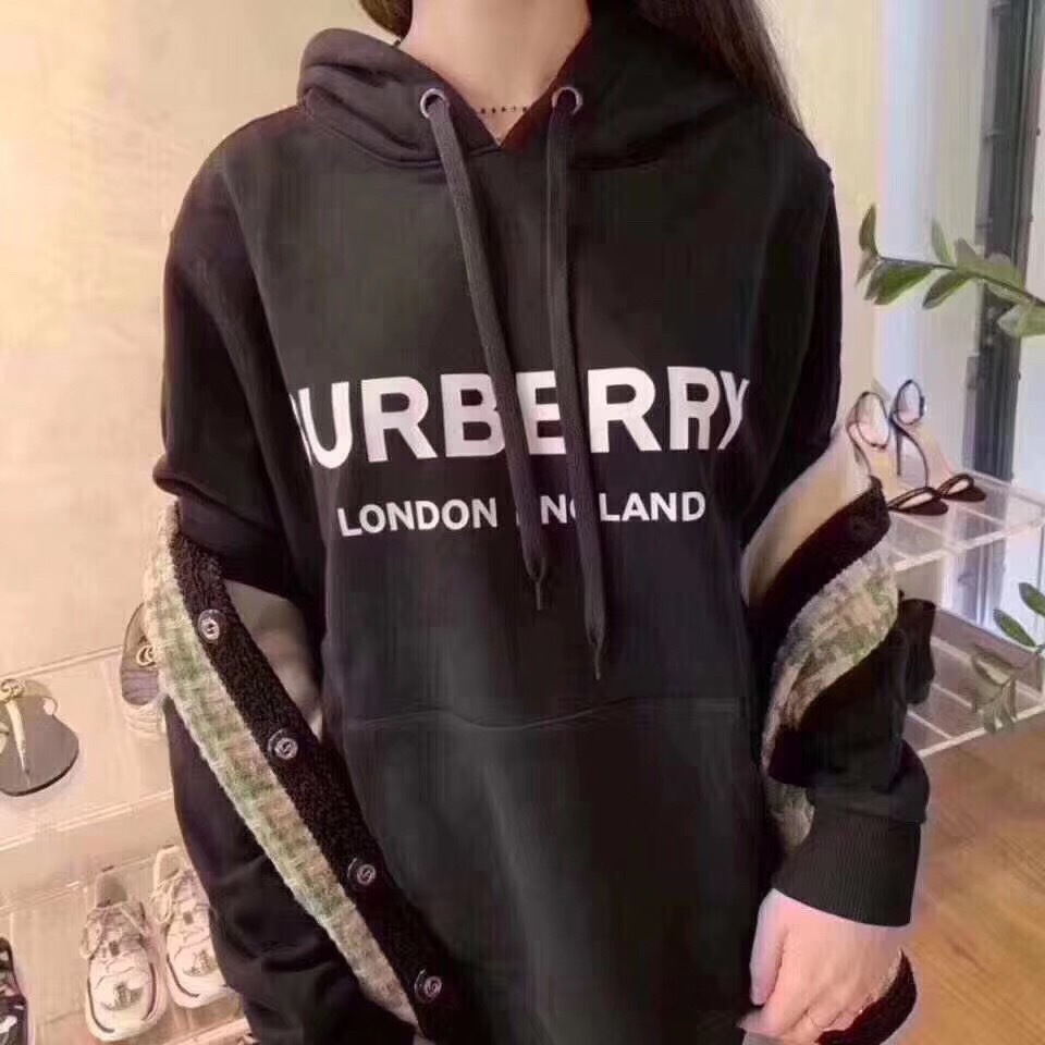 Burberry Black Cotton Sweatshirt In Black