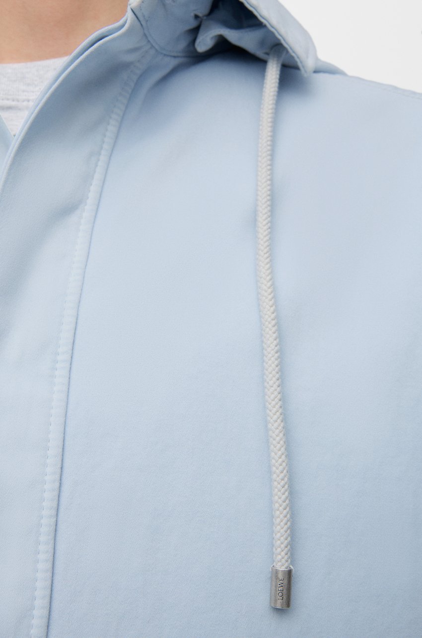 Loewe Men Pastel Light Blue Cotton Jacket In Blue