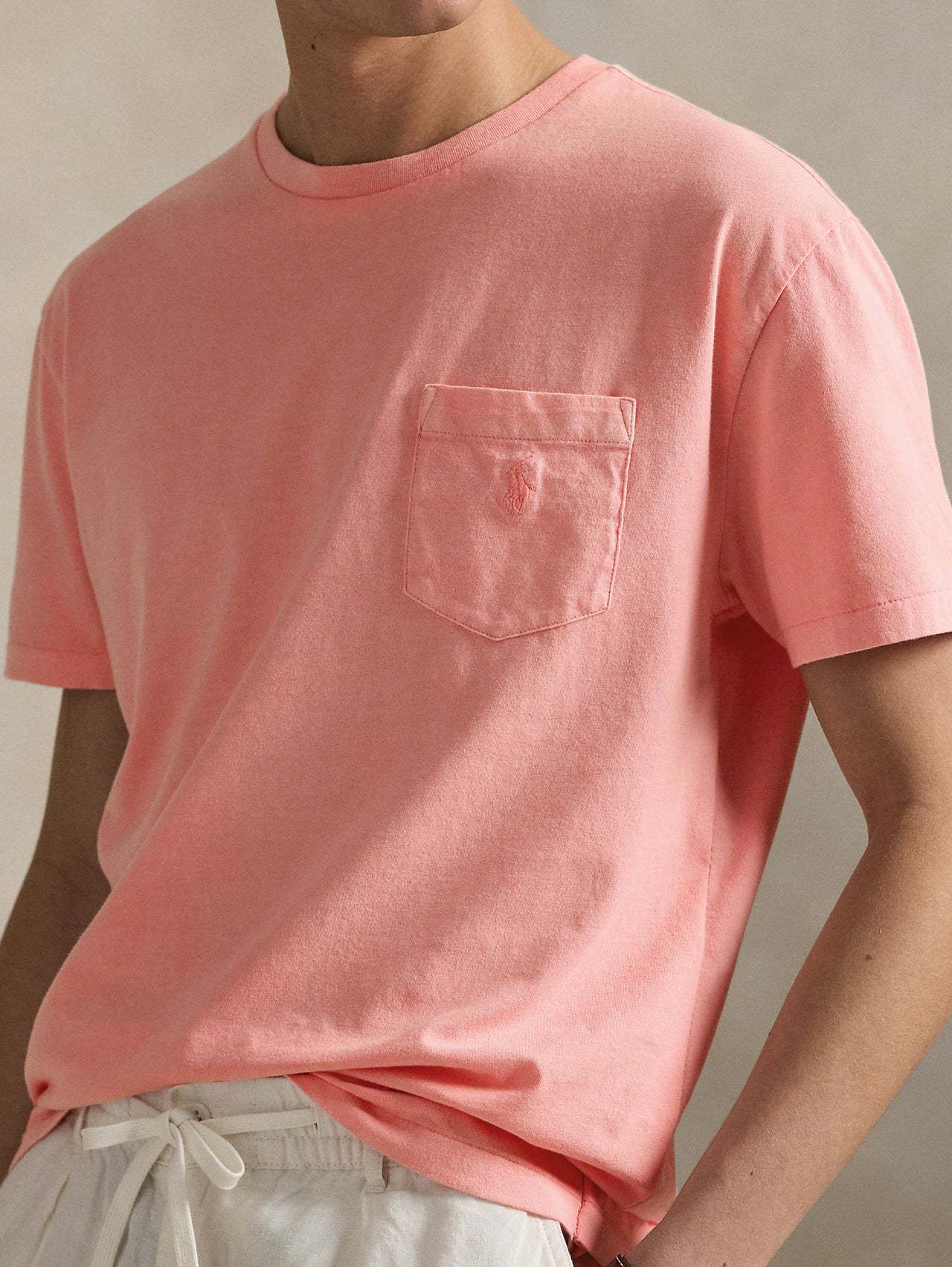 Polo Ralph Lauren Polo Pony Embroidered Crewneck T-shirt In Pink
