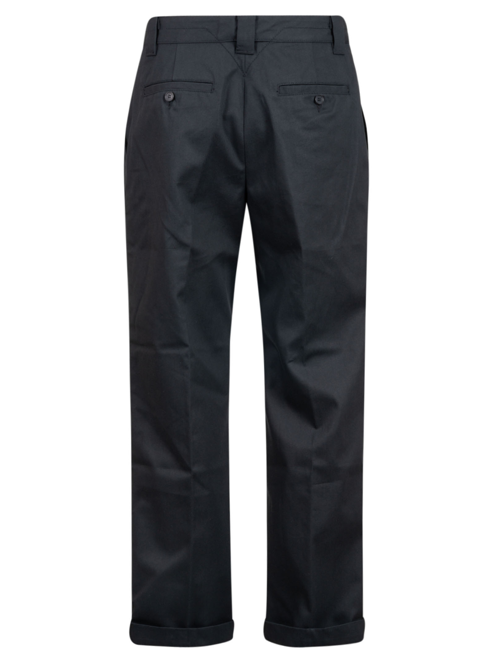 Kenzo Cropped Straight-leg Trousers In Black