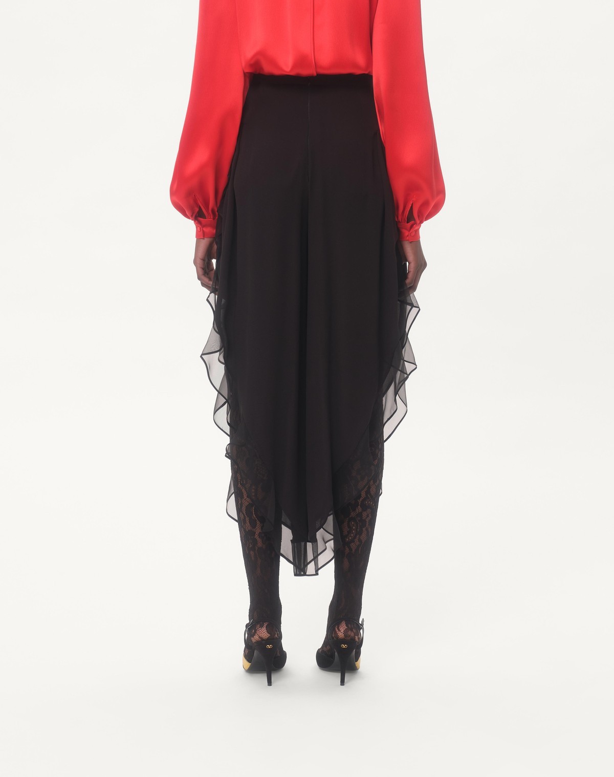 Valentino Georgette Baloon Pants In Black