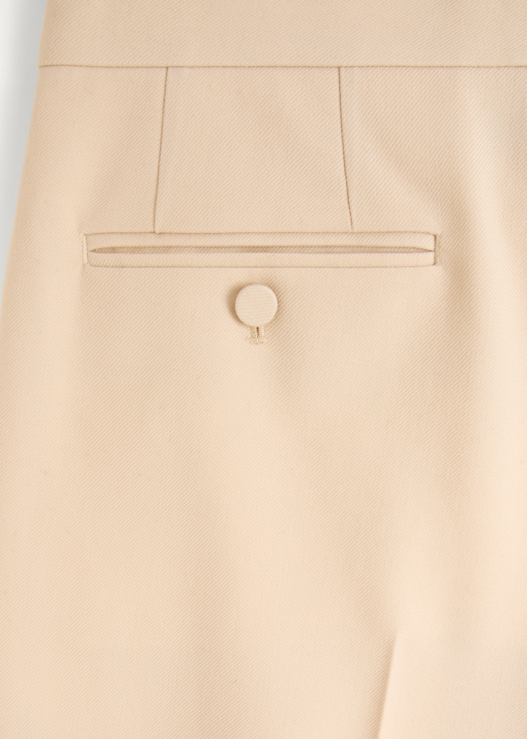 Valentino Wool Gabardine Trousers With Turn-ups