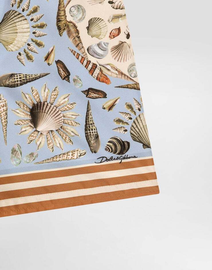 Dolce & Gabbana Shell-print Swim Shorts In Multi