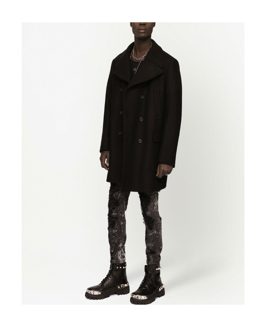Dolce & Gabbana Caban Coat In Black