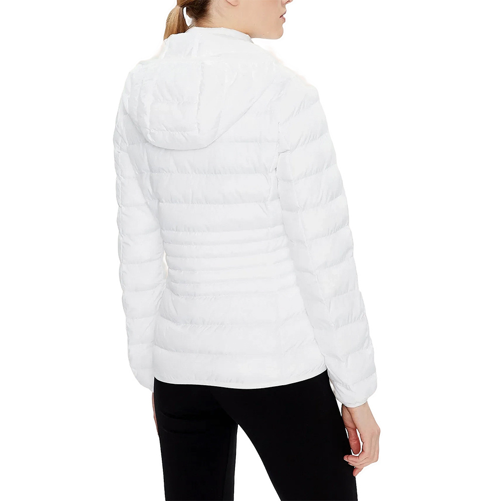 Ea7 Logo Down Jacket In White