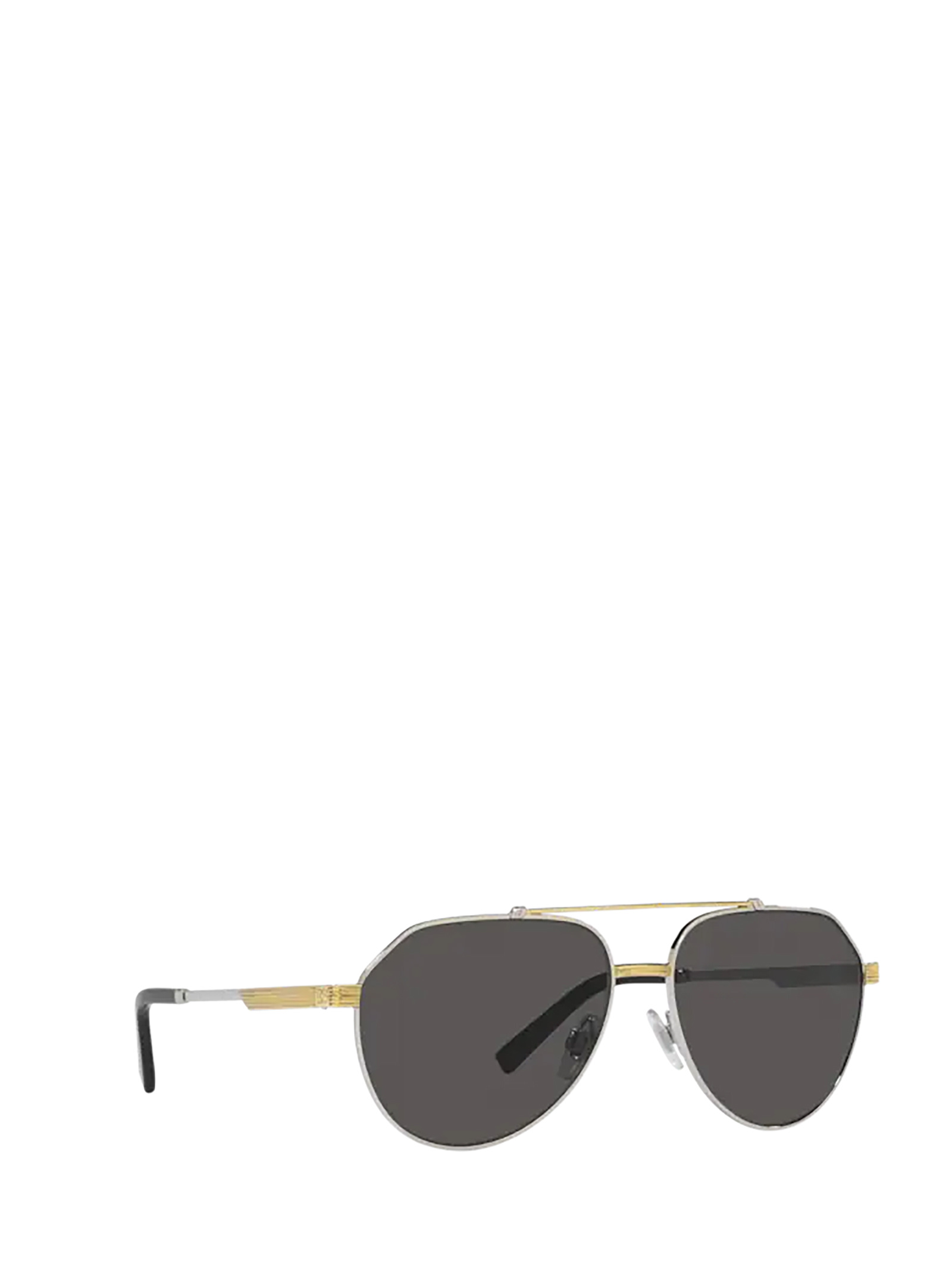 Dolce & Gabbana Gold Frame Metal Sunglasses With Gray Lenses In Black