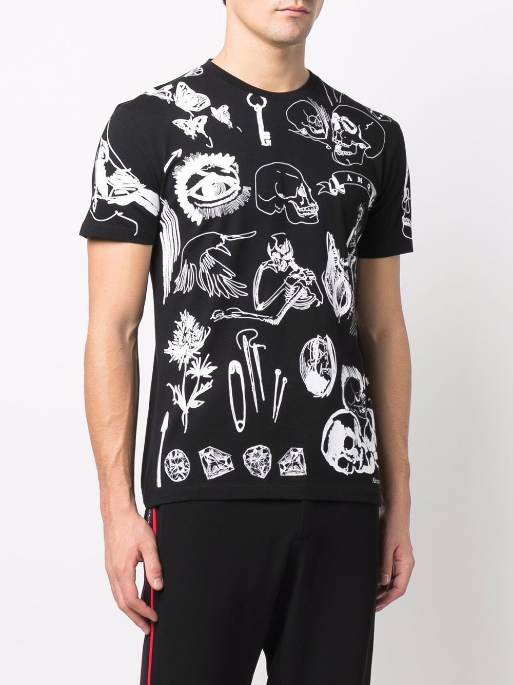 Alexander Mcqueen Skull Print T-shirt In Black