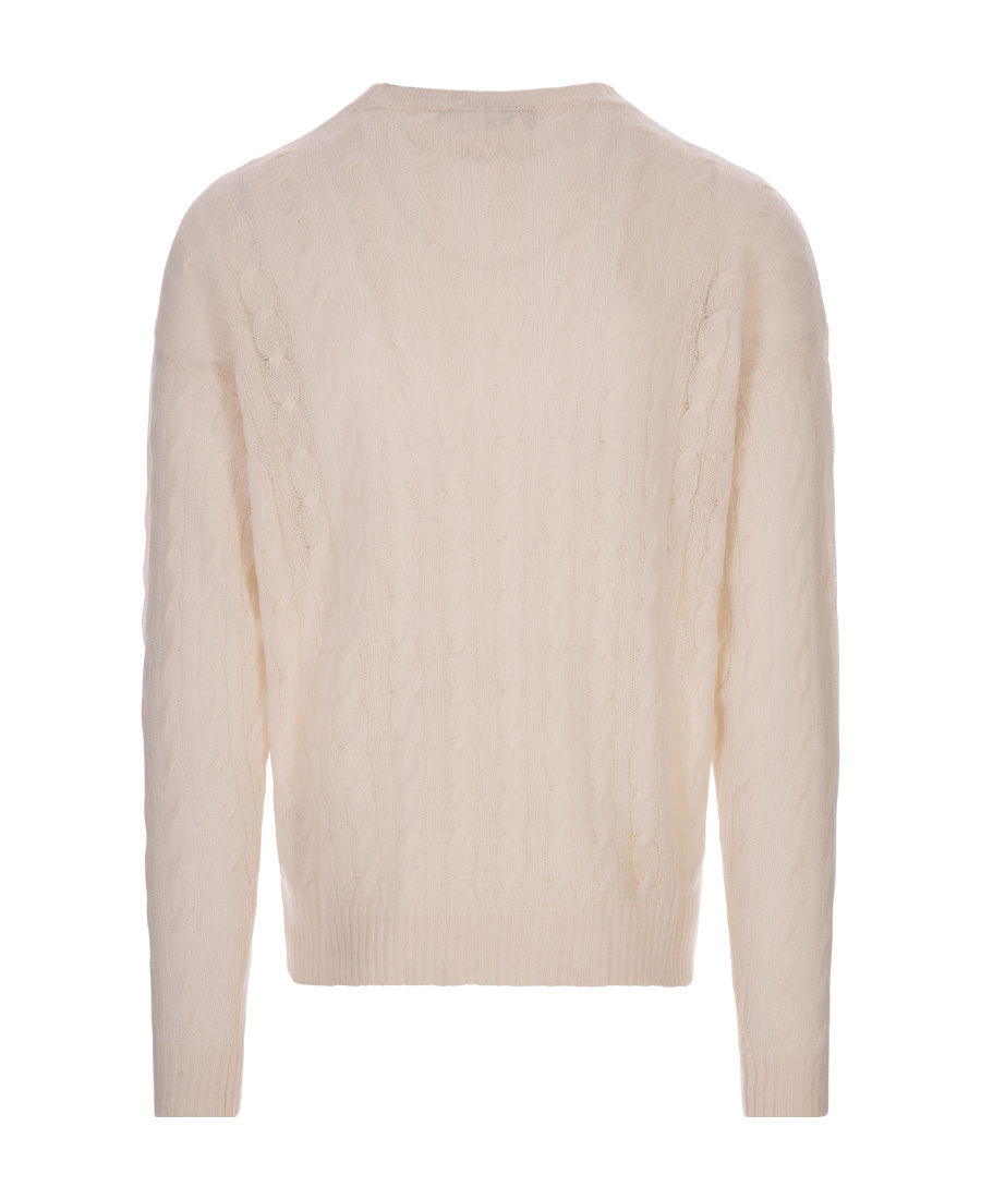 ETRO ETRO LOGO EMBROIDERED CABLE-KNITTED CREWNECK JUMPER