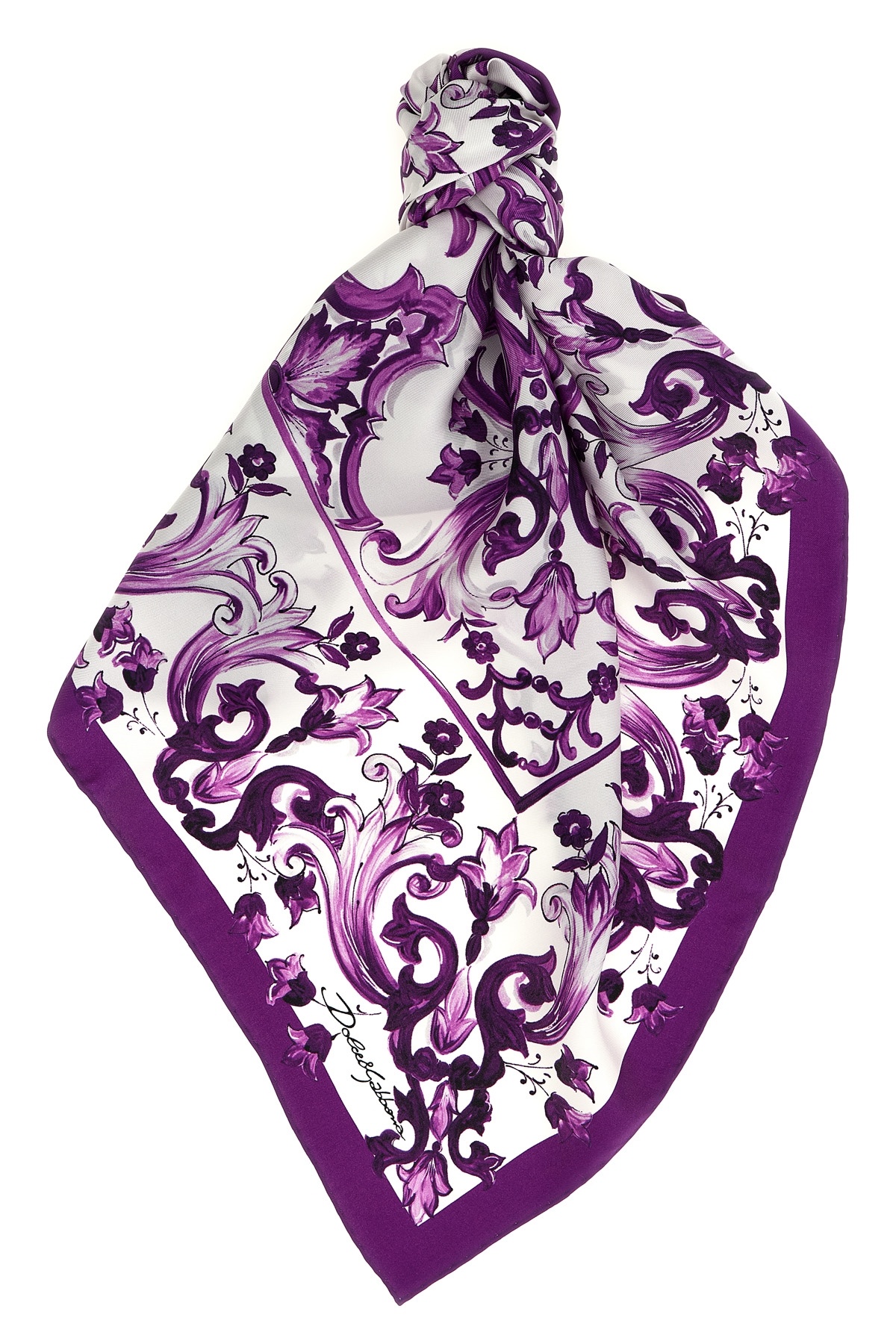 Dolce & Gabbana Dolce  Gabbana Majolica-printed Finished Edge Scarf