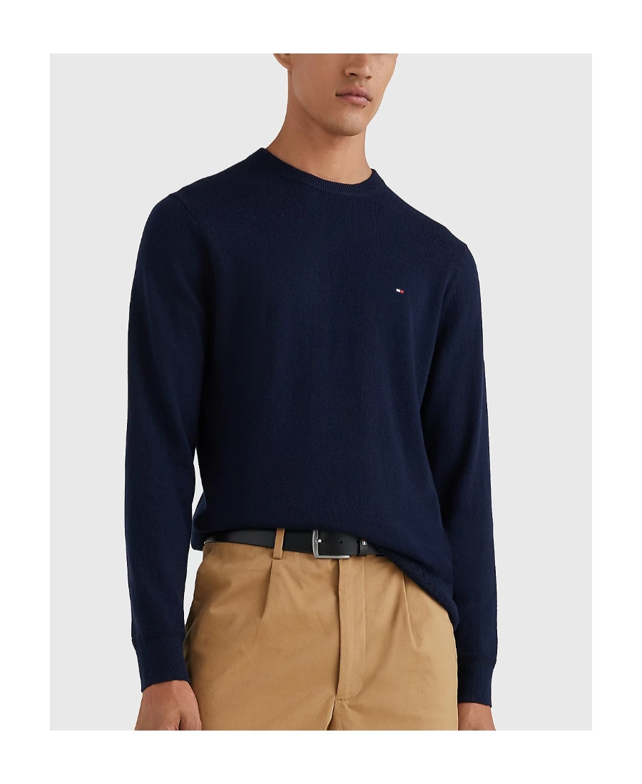 Tommy Hilfiger Th Floral Word Round Neck Sweater In Black