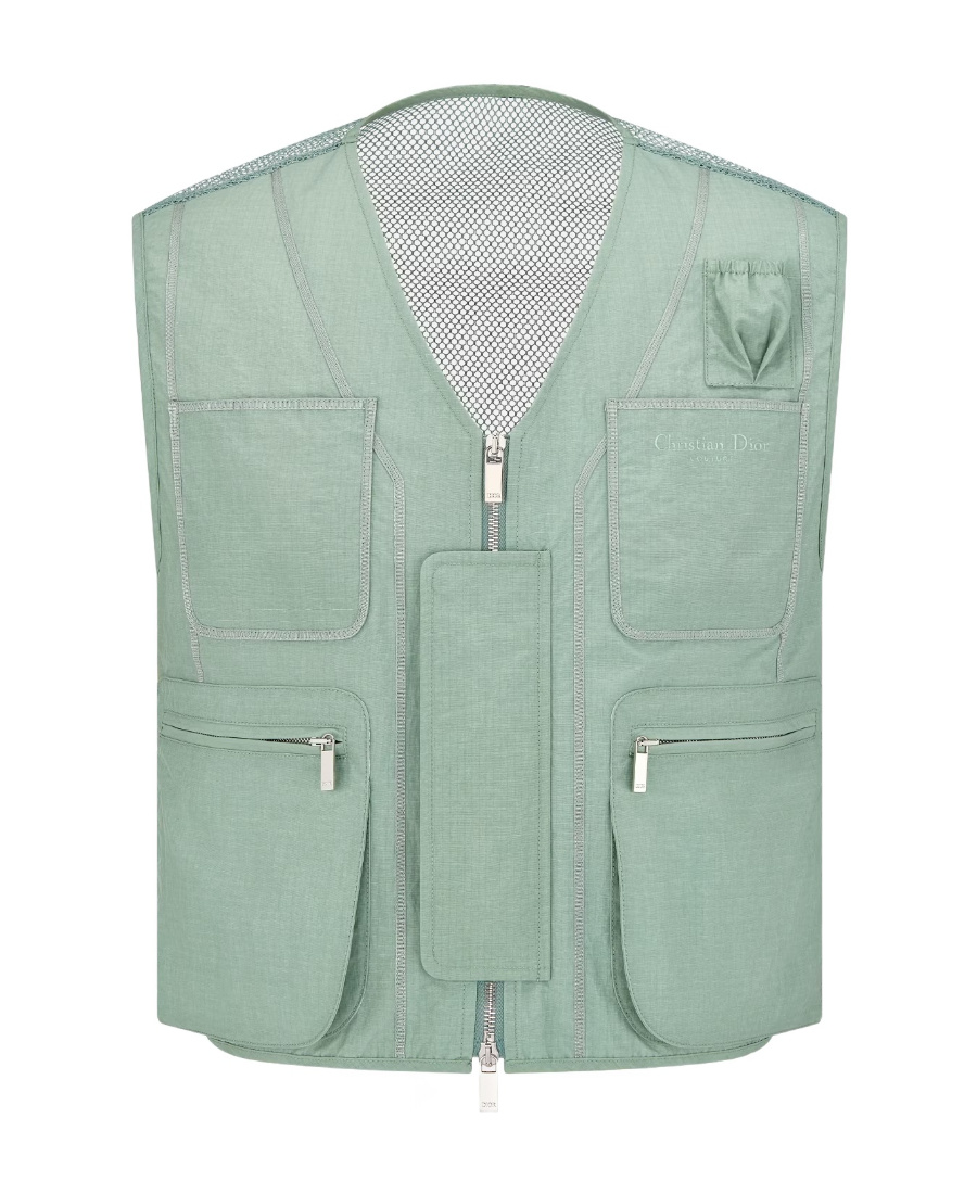 Dior Zipper Vest In Green