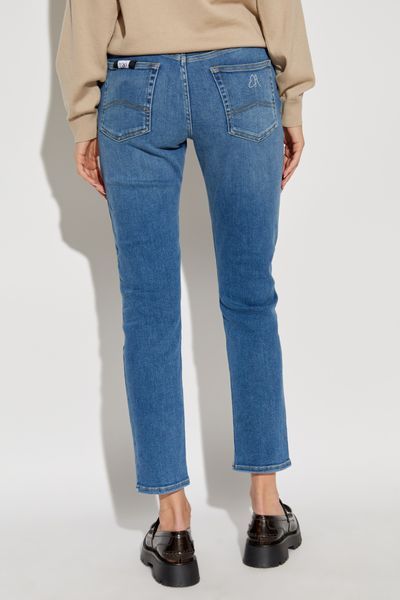 Shop Emporio Armani Cropped Straight-leg Jeans In Blue