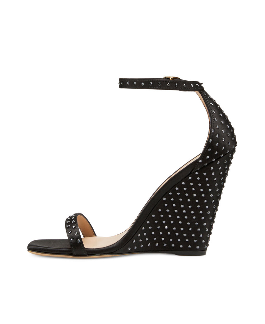 Stuart Weitzman 100mm Crystal-embellished Sandals In Black
