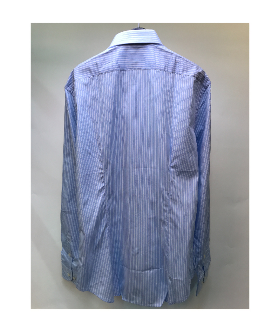 Armani Collezioni Striped Long-sleeved Shirt In Blue