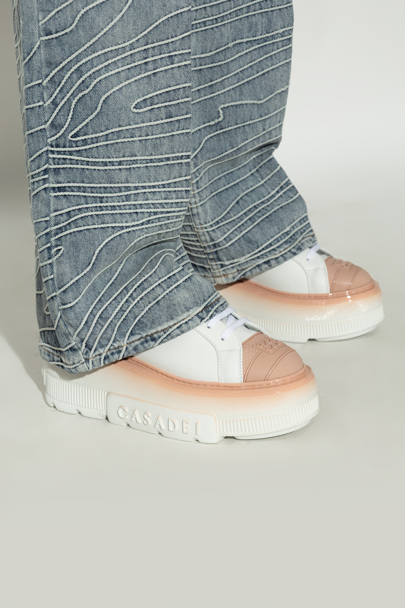 Casadei Nexus Toe Cap Sneakers In Gray