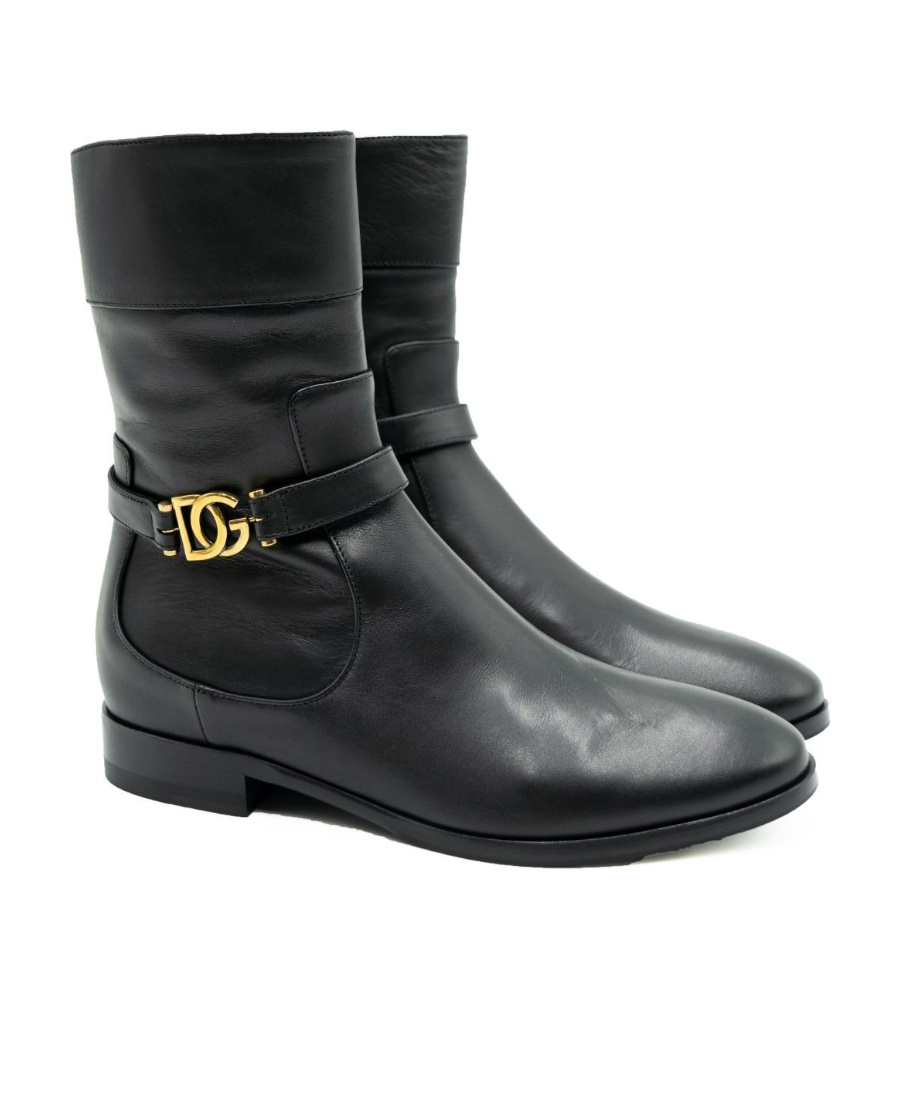 Dolce & Gabbana Logo Boots In Black