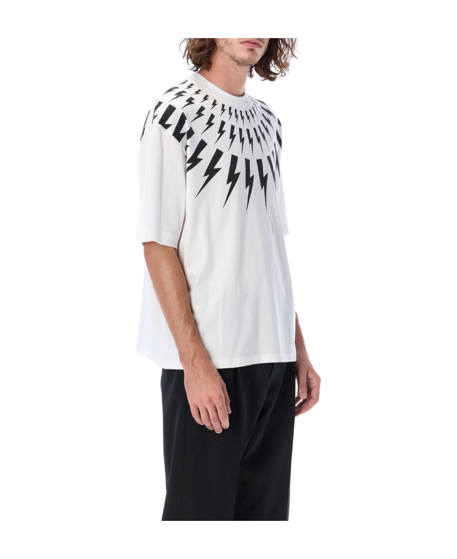Neil Barrett Boys Thunderbolt T-shirt In White