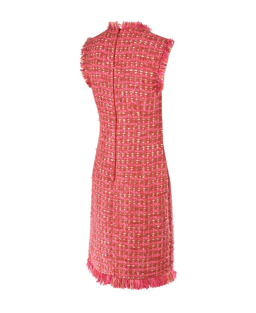 Moschino Round-necked Sleeveless Dress In Red