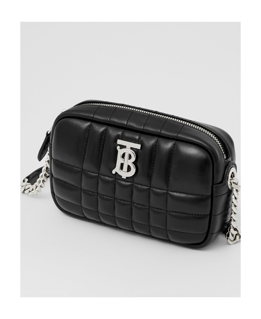 Burberry Quilted Leather Mini Lola Camera Bag In Black