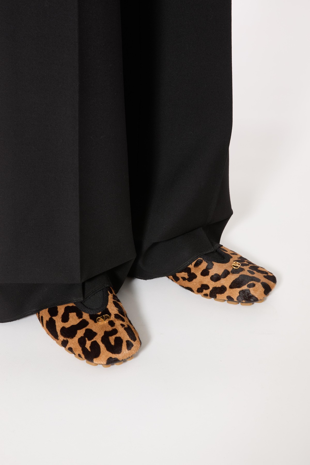 Valentino Garavani Rhytmika Ballerina In Haircalf With Fauve Eclat Print In Animal Print