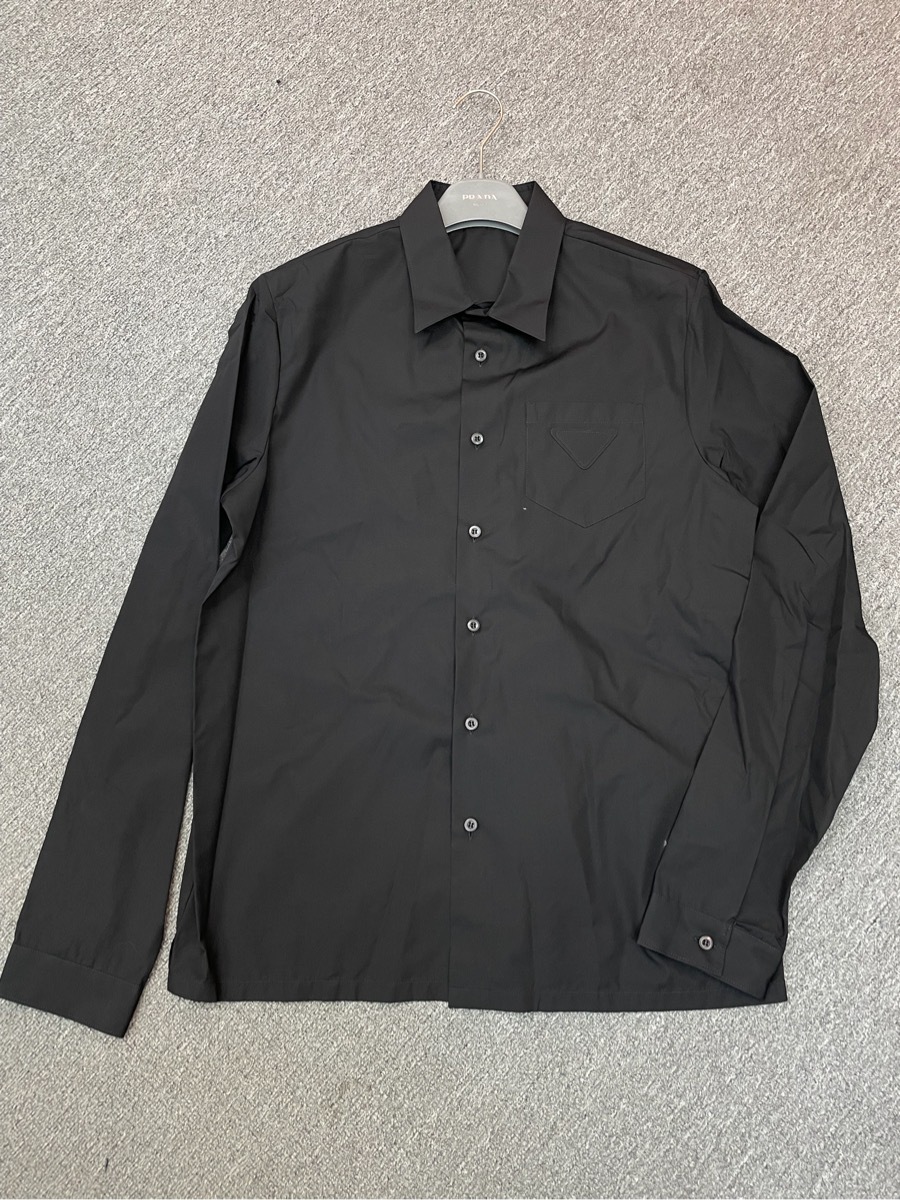 Prada Long-sleeved Shirt In Black
