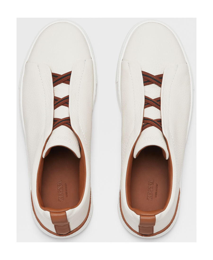 Zegna Leather Sneakers In White