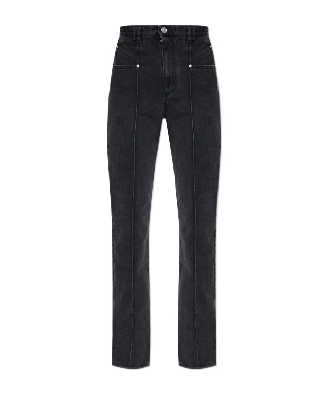 Isabel Marant Belt Loop Denim Trousers In Black