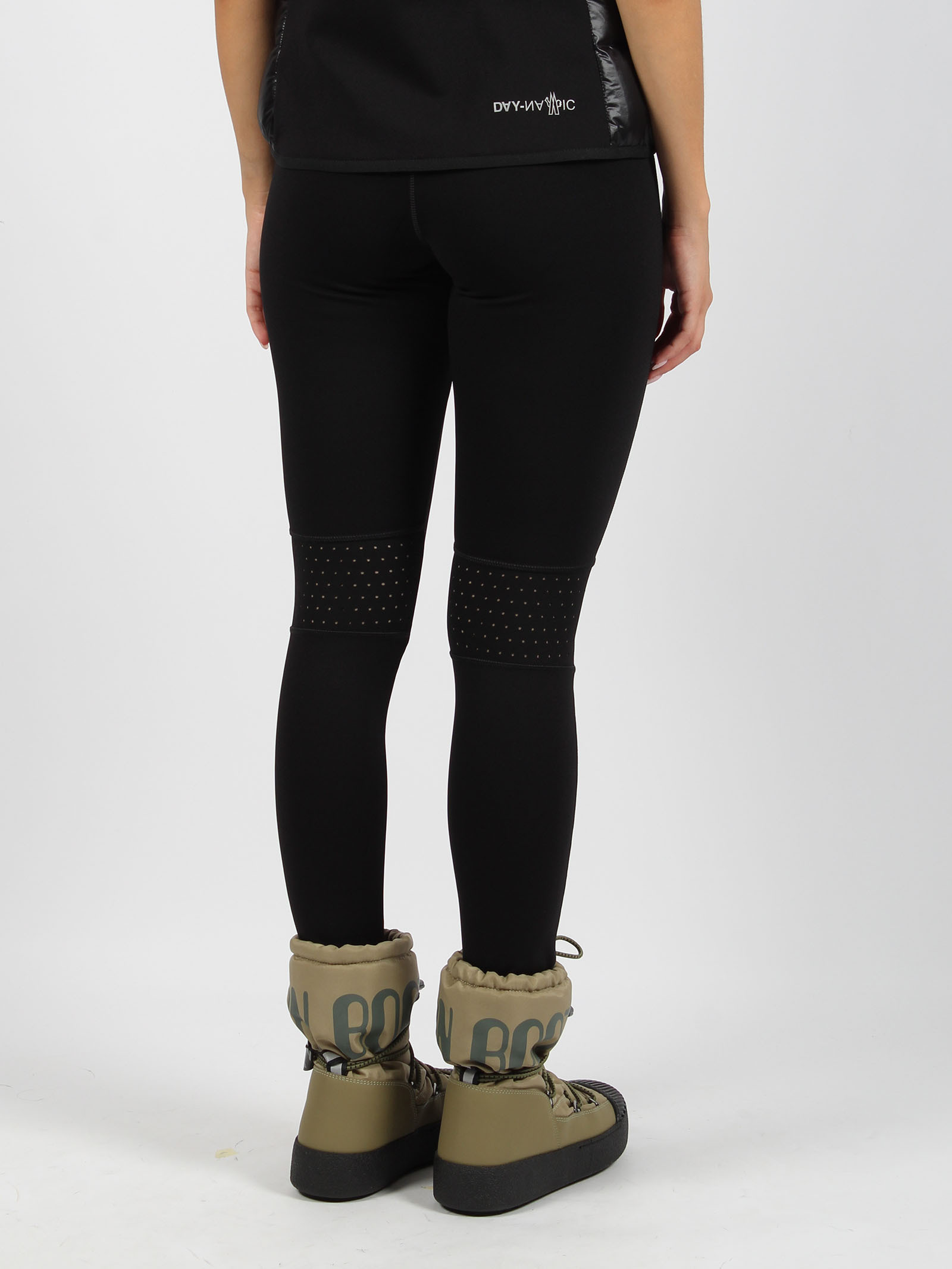 Moncler Brand-embossed Slim-fit High-rise Stretch-woven Leggings In Black