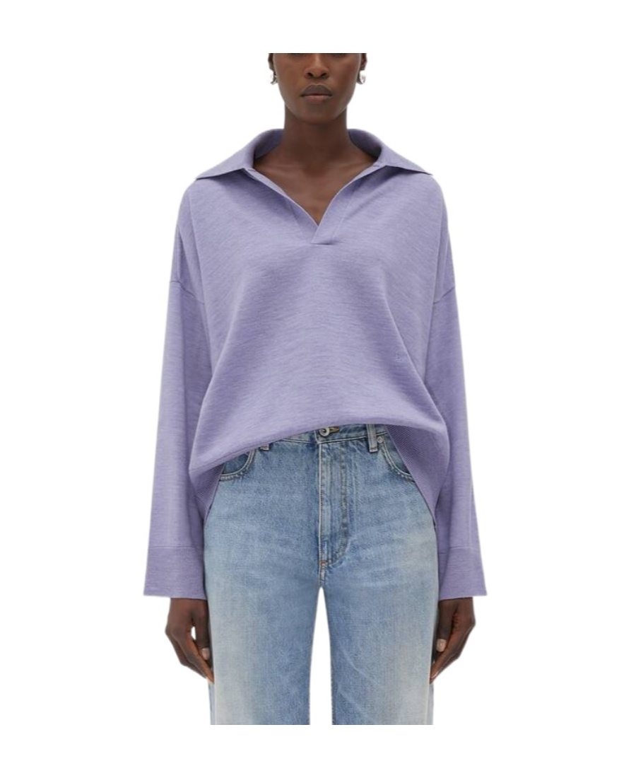 Bottega Veneta Bv Embroidered Knit Polo Shirt In Blue