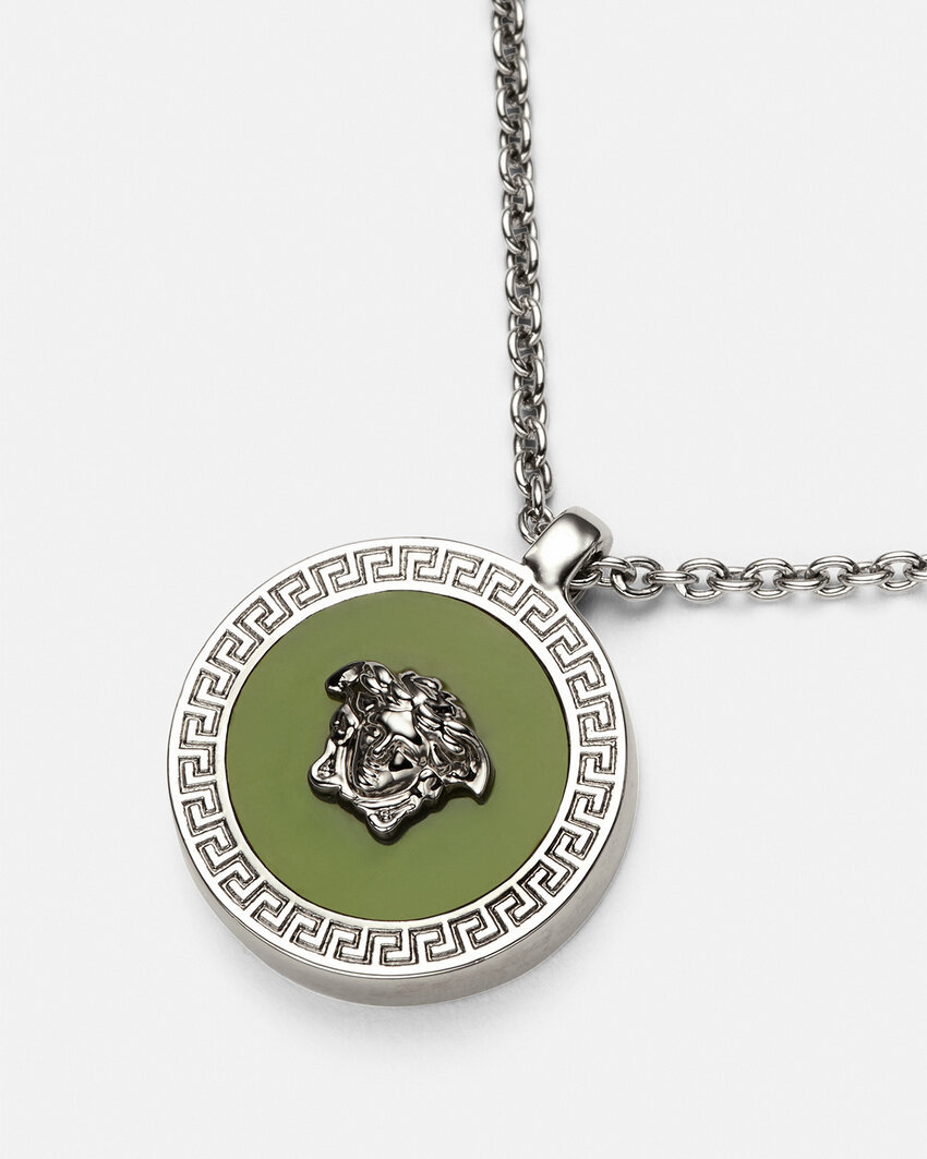 Versace Medusa Necklace In White