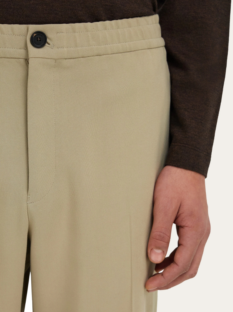Ferragamo Tailored Leg Crepe Trousers In Neutral