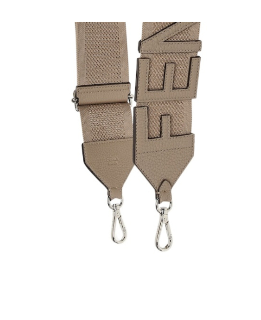 Fendi Logo Ribbon Shoulder Strap In Brown