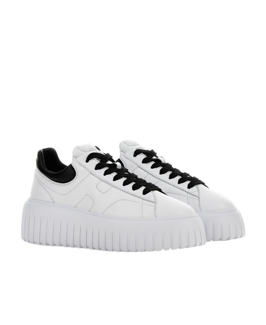 Shop Hogan Logo-embroidered Low-top Sneakers In White