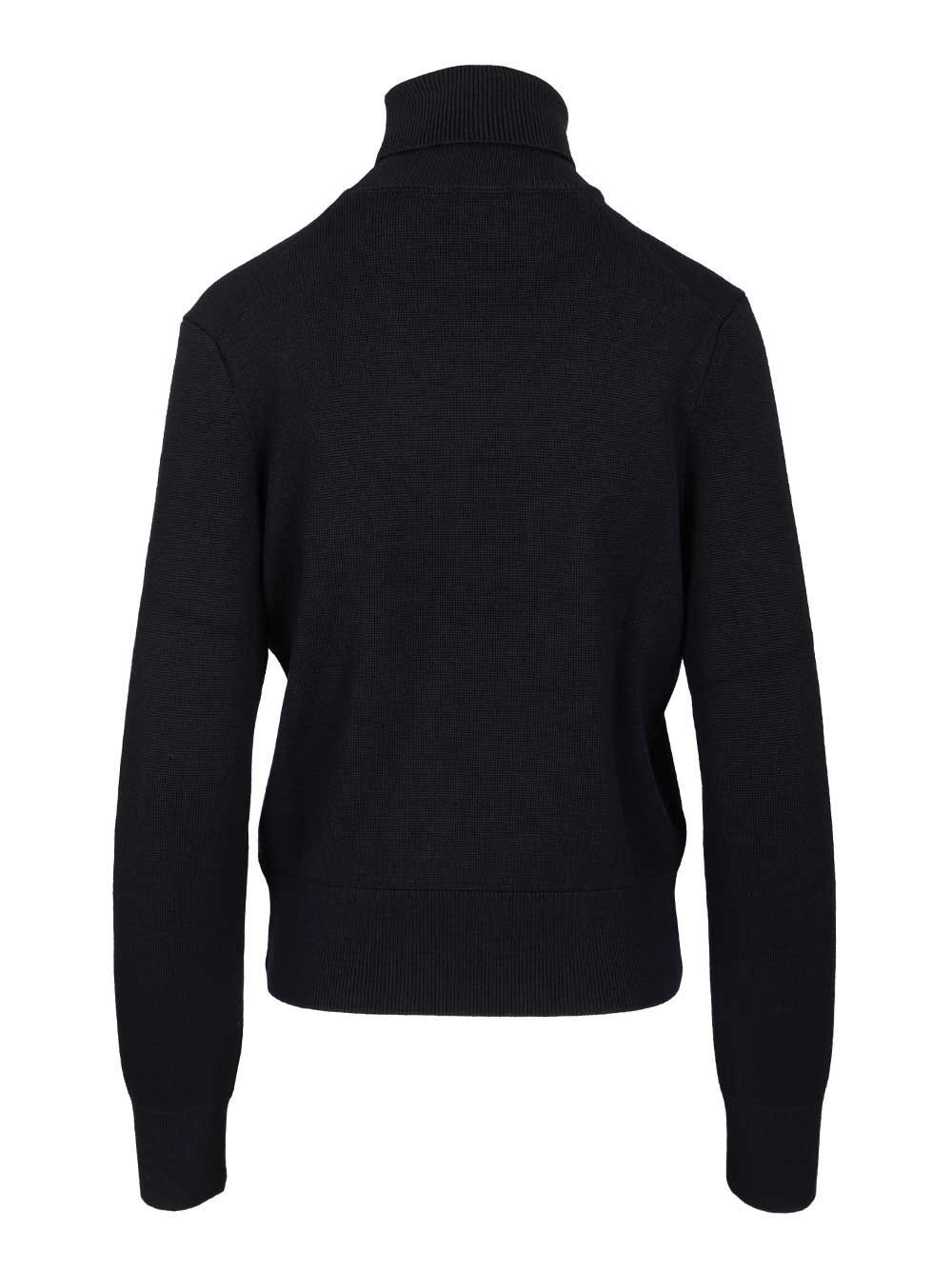 Ami Alexandre Mattiussi Wool Merinos Adc Sweater Knitwear Blue In Black