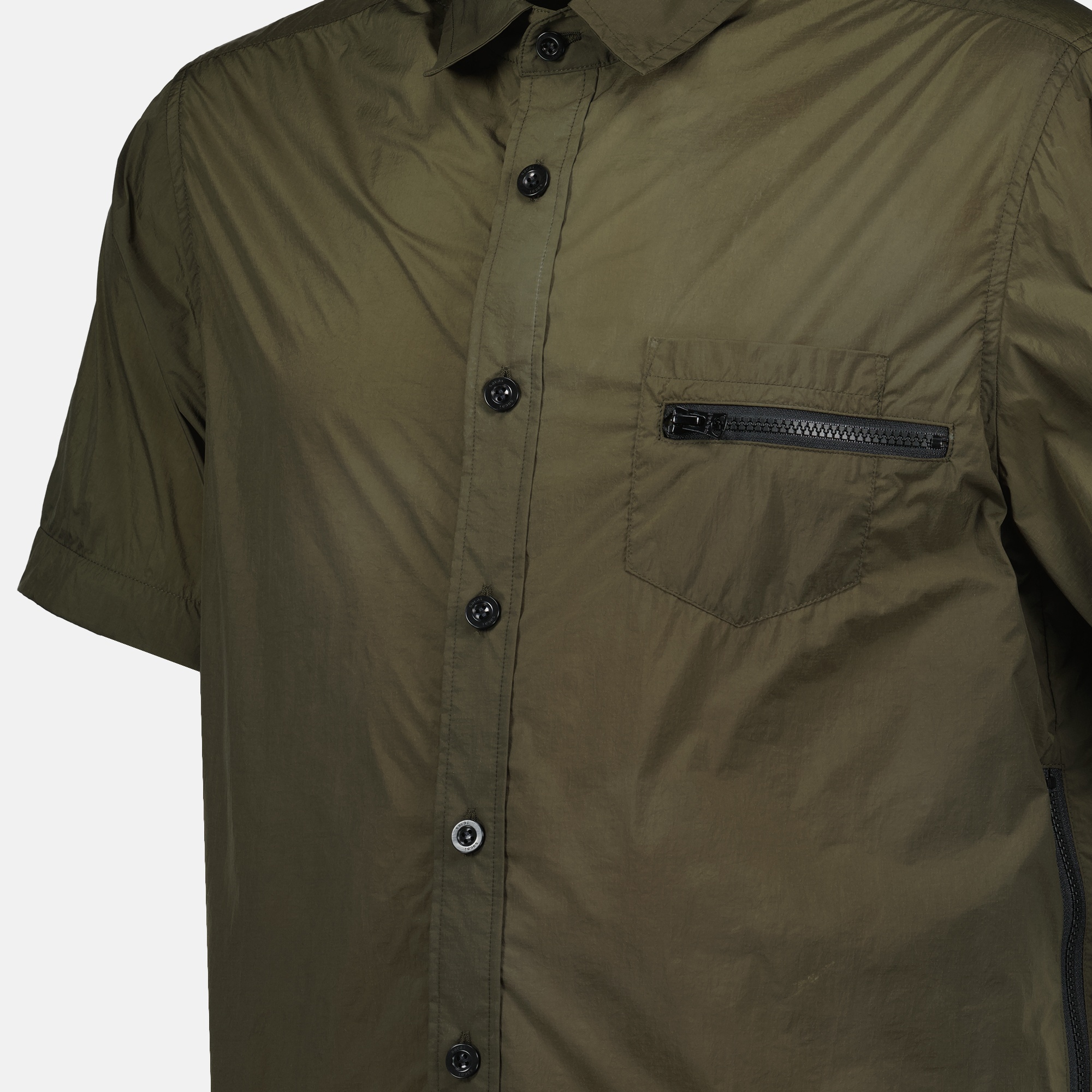 Sacai Khaki Ripstop Shirt In Brown