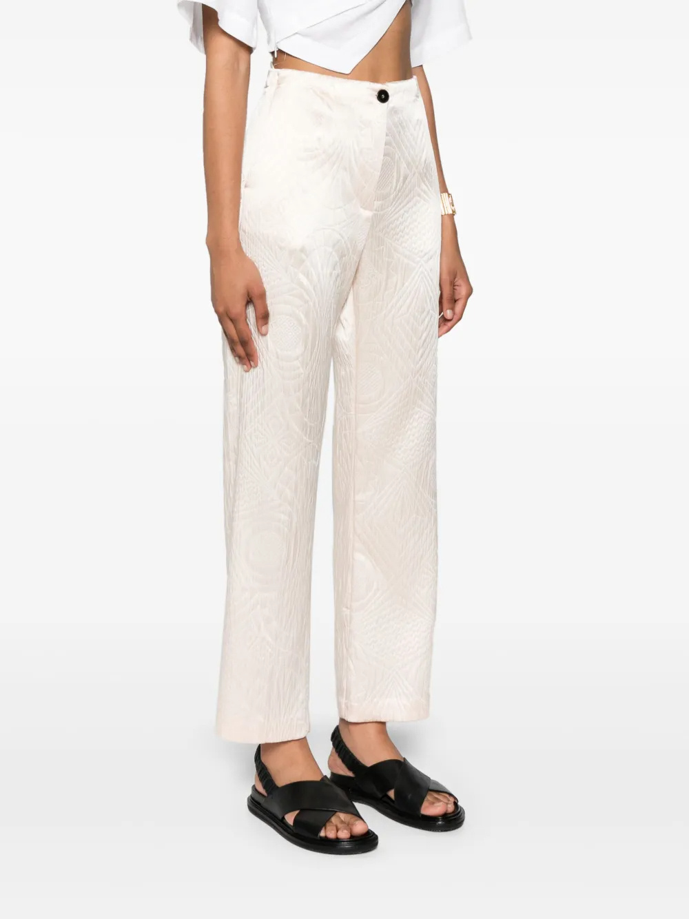 FORTE FORTE PATTERNED STRAIGHT TROUSERS