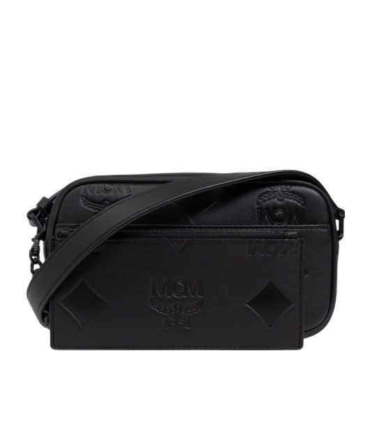 Mcm Logo Cross-body Bag In Black