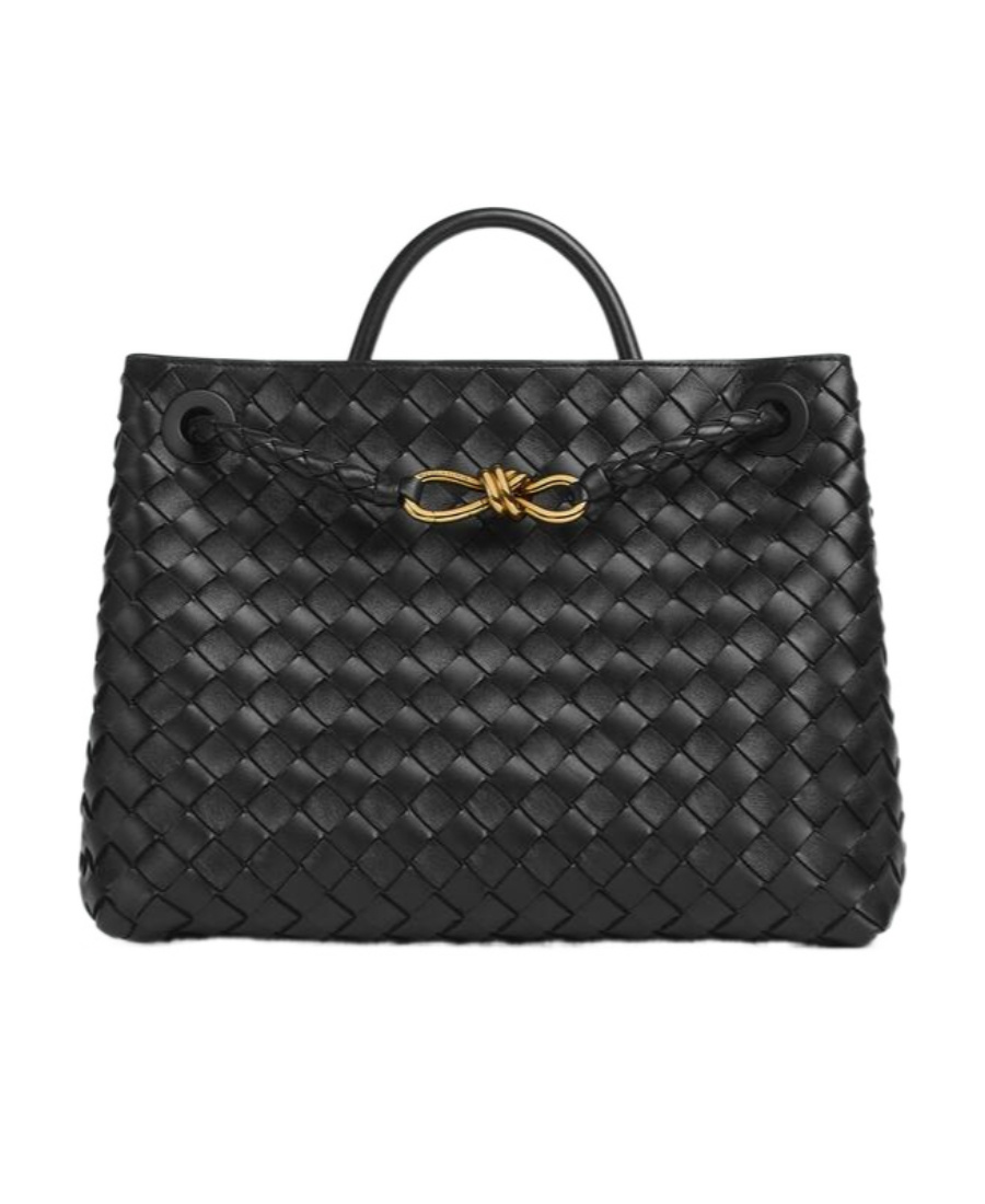 Bottega Veneta Black Medium Andiamo Bag In 1139 Black M Brass