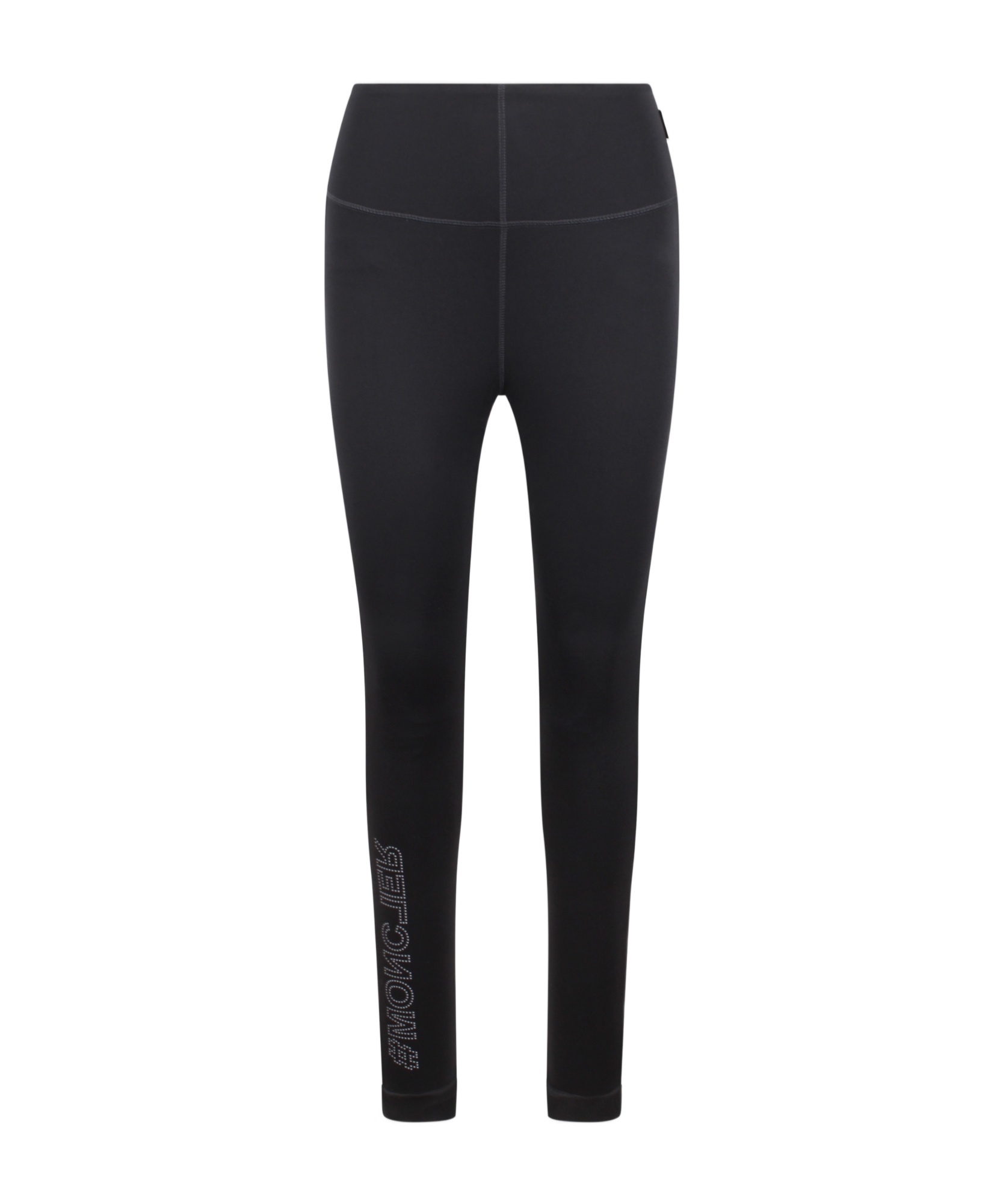 Moncler Brand-embossed Slim-fit High-rise Stretch-woven Leggings In Black