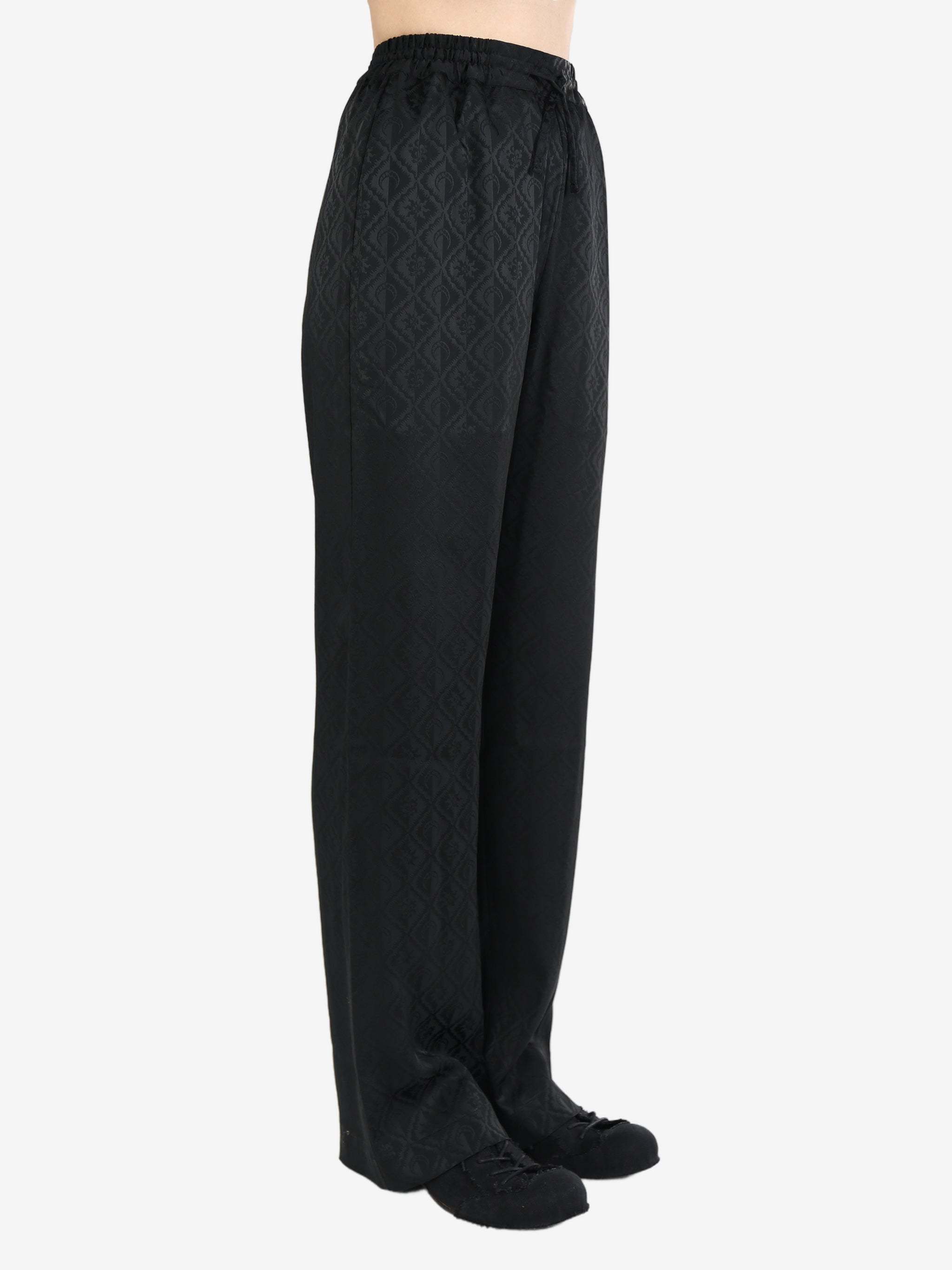 Marine Serre Moon-print Flared Trousers In Black
