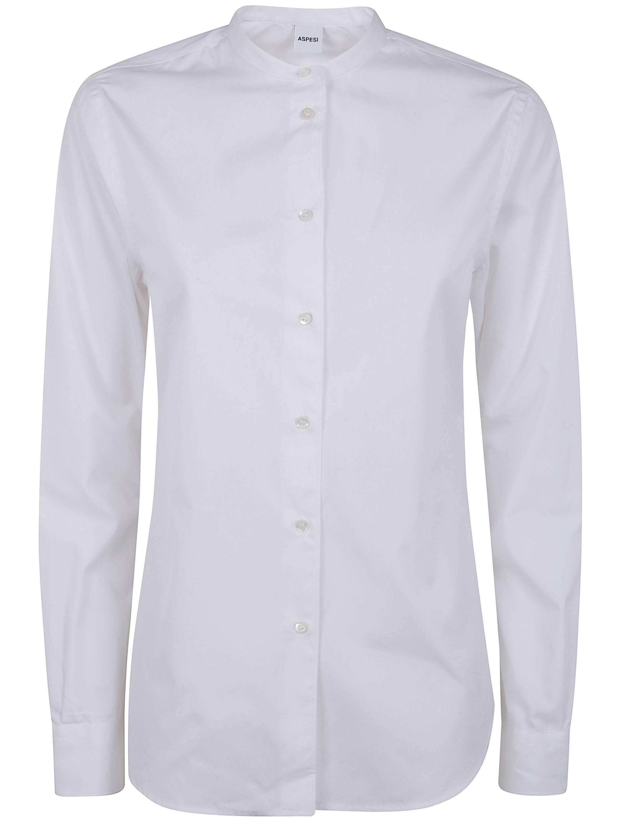 Aspesi Button-down Long-sleeved Shirt In White