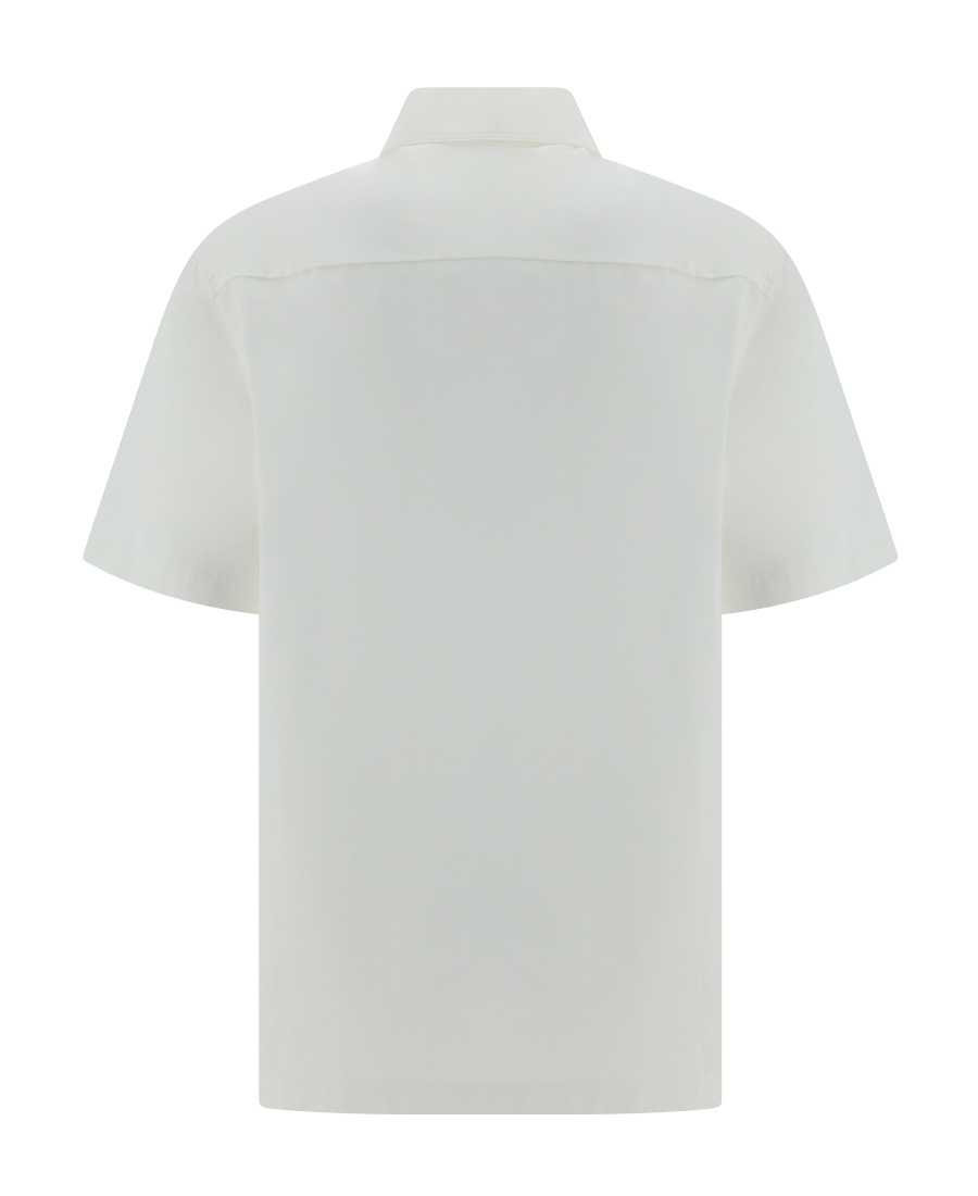 Jil Sander Short Sleeve Cotton Shirt With Classic Collar In White