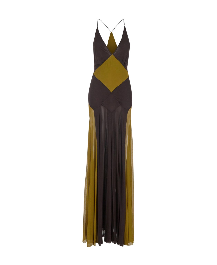 Saint Laurent Long Dress In Crepe Jersey In Black