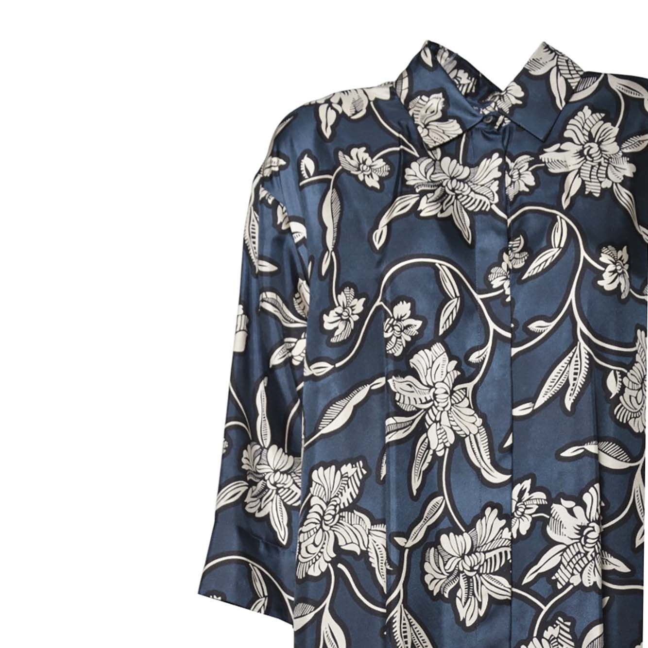 Max Mara Ankle-length Floral Robe With Belted Waist In Multi