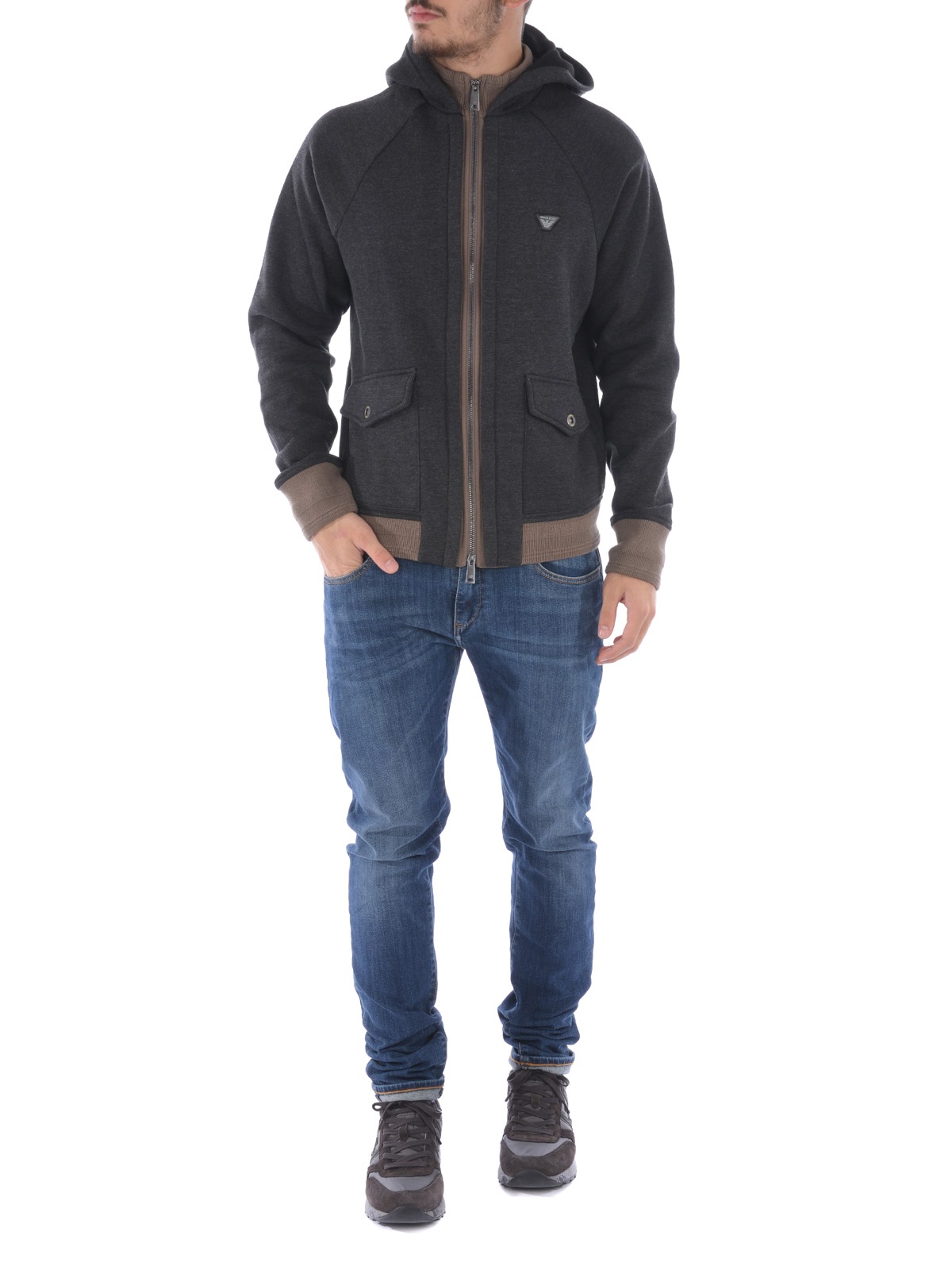 ARMANI JEANS LOGO DETAILS SPORTS LEISURE JACKET