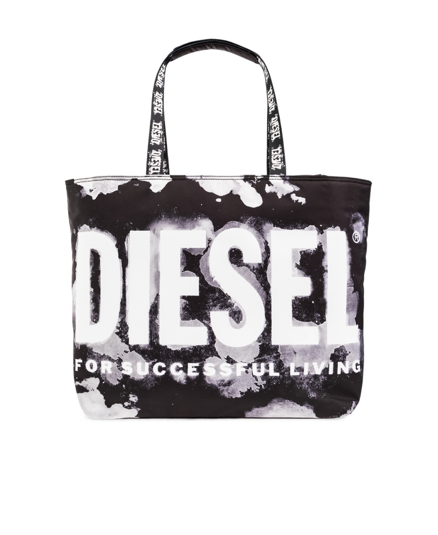 Diesel Rave Logo-print Tote Bag In Black