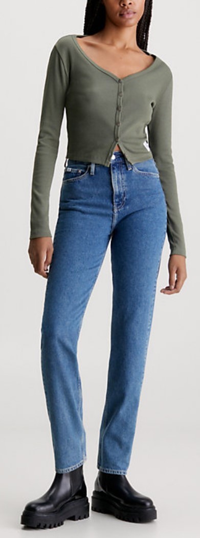 Calvin Klein Jeans Est.1978 Belt Ring Denim Trousers In Blue