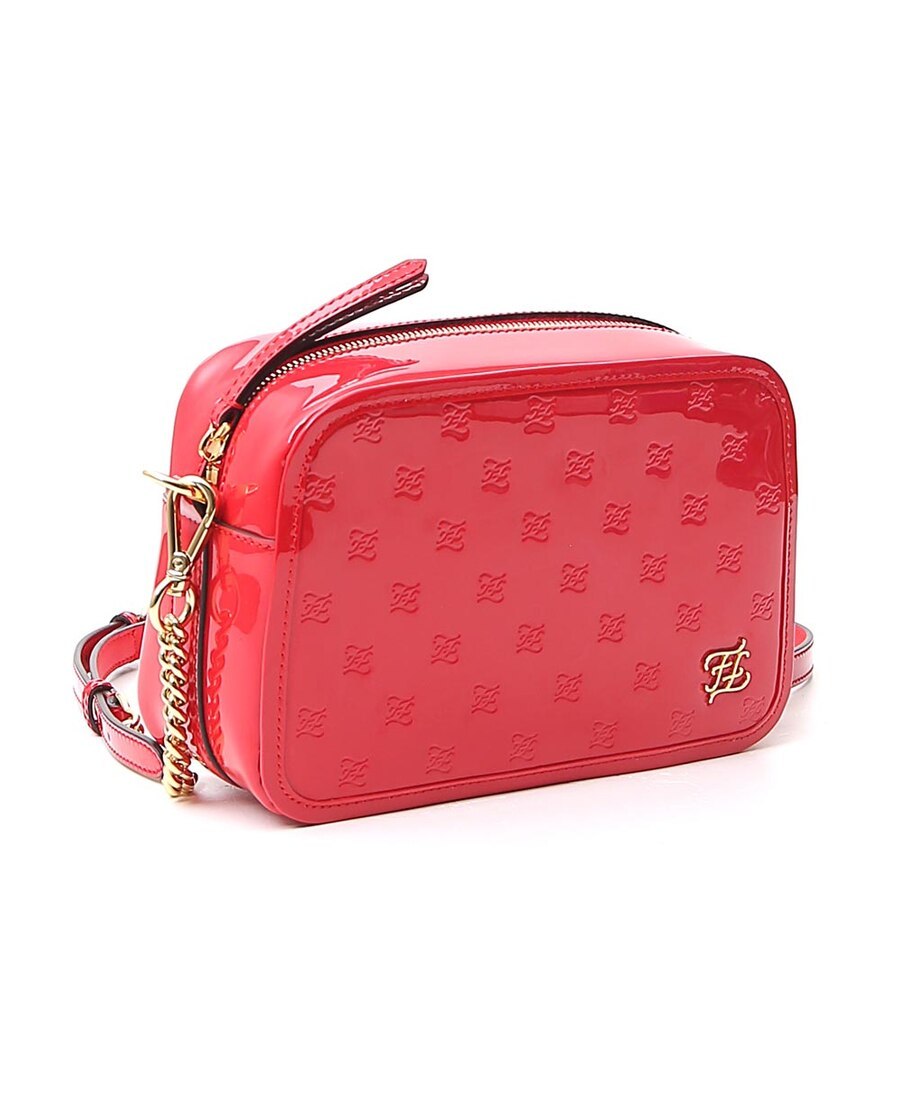 Fendi Karligraphy Embossed Crossbody Bag In Red