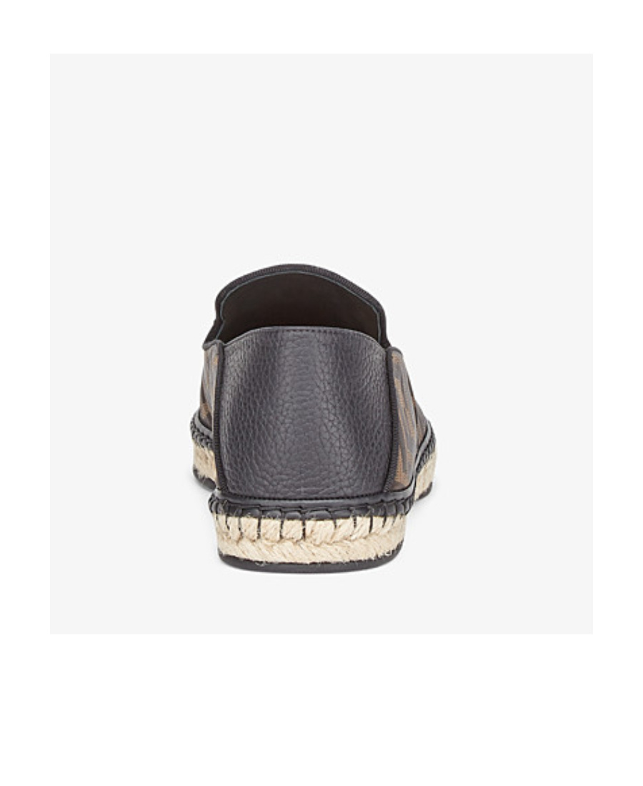 Fendi Ff Logo Print Espadrilles In Black