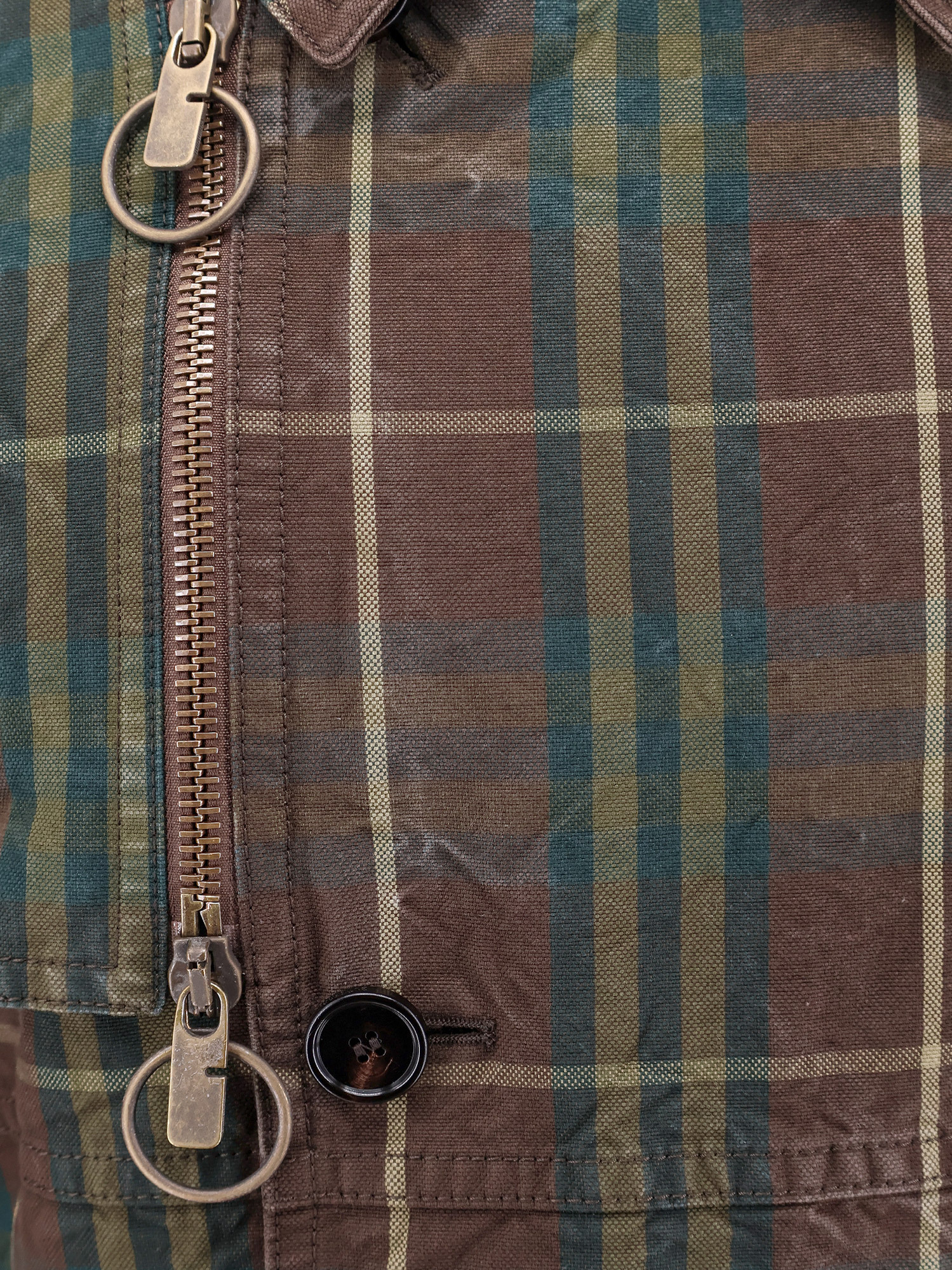 Burberry Vintage Effect Checked Trench Coat With Belt In Brown